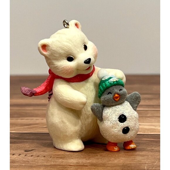 HALLMARK ORNAMENT QX8022 THERE'S NO FUN LIKE SNOW FUN SNOWBALL & TUXEDO PENGUIN - Picture 1 of 10